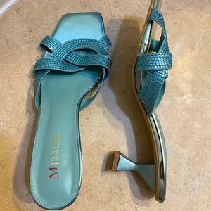 Miracle Turquoise Strappy Heels
